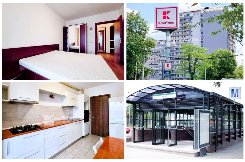 Bucurestii Noi 50A, iesire metrou Jiului, Nord, Pajura Kaufland Sector 1